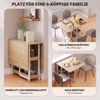 Four-Person Drop Leaf Table - Natural Wood-Effect