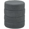 Hocker, rund, Teddyfleece, bis 120kg, ¦µ40x45H cm, Dunkelgrau
