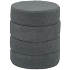Hocker, rund, Teddyfleece, bis 120kg, ¦µ40x45H cm, Dunkelgrau