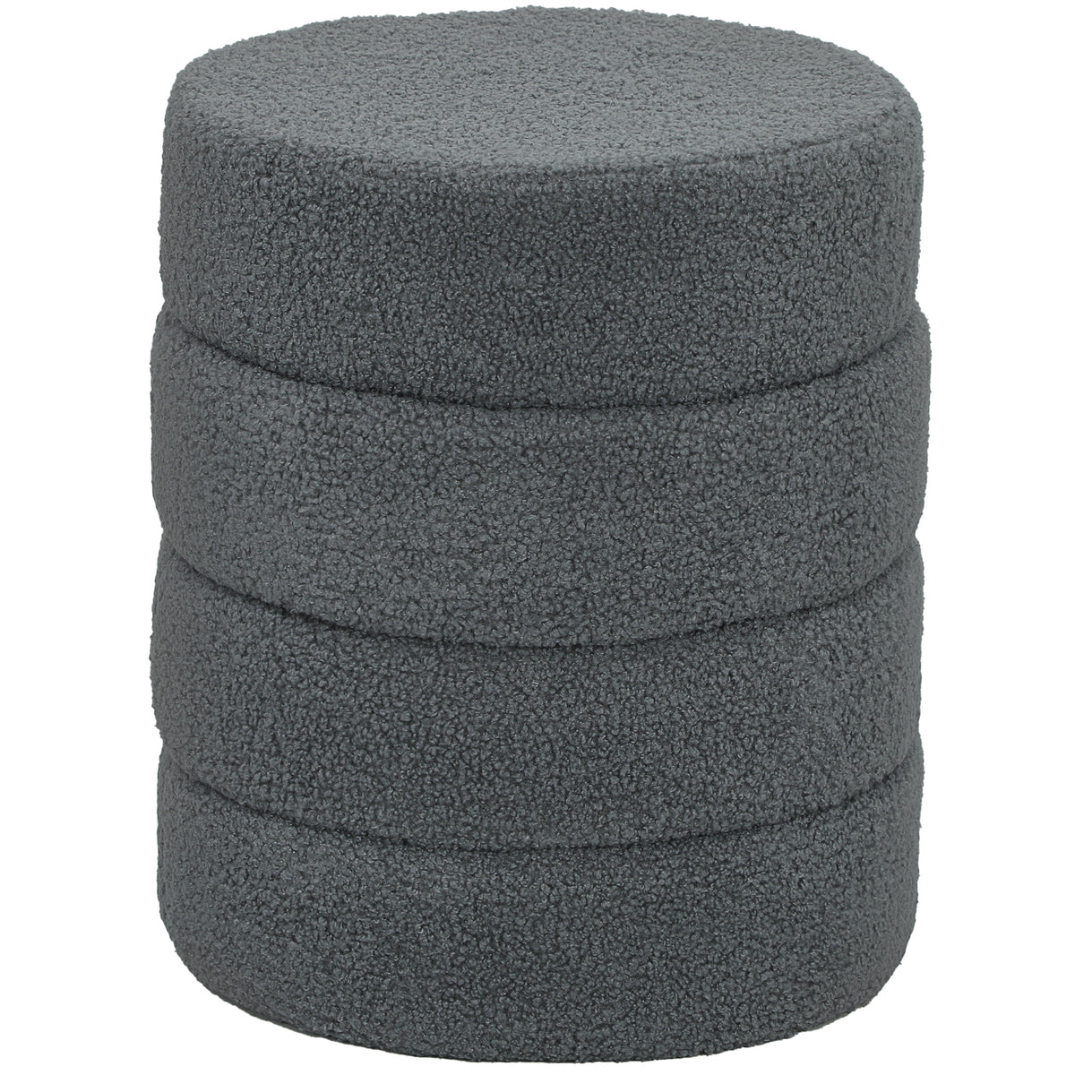 Hocker, rund, Teddyfleece, bis 120kg, ¦µ40x45H cm, Dunkelgrau