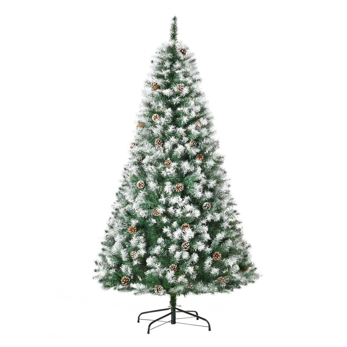 6FT Artificial Christmas Tree with Pine Cones, Holiday Home Xmas Decoration Automatic Open, Green