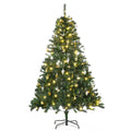 Künstlicher Weihnachtsbaum 180 cm künstlich Tannenbaum mit LED Beleuchtung, Kugeln, Christbaum mit 745 Spitzen, Weihnachtsdeko inkl. Metallständer für Drinnen