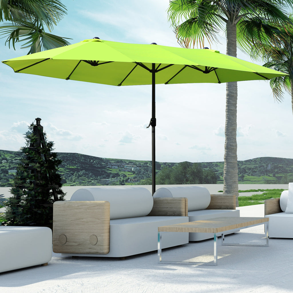 4.6m Double Garden Parasol - Green