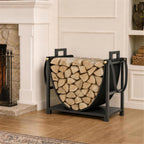 Kaminholzregal 47,5 x 33 x 44cm erhöhtes Brennholzregal mit Canvas-Tragetasche bis 50 kg Indoor Outdoor