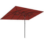 Gro?er Sonnensschirm, h?henverstellbar, neigbar, 150x295x170-214 cm, Weinrot