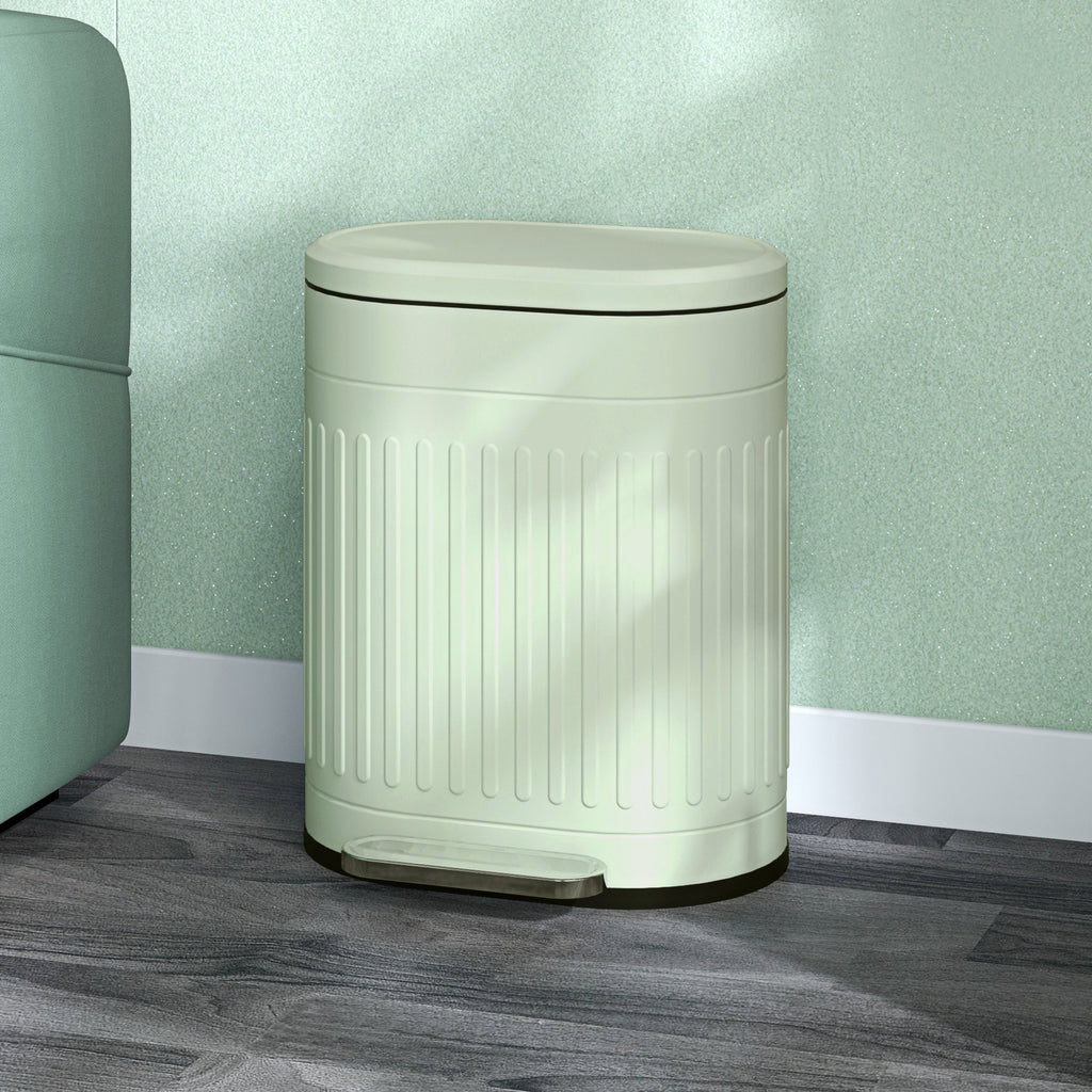 20L Metal Kitchen Bin, with Soft-Close Lid - Light Green