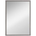 Wall Bathroom Mirror, 50 x 70 cm Wall-Mounted Mirror for Living Room, Bedroom, Hallway, Grey