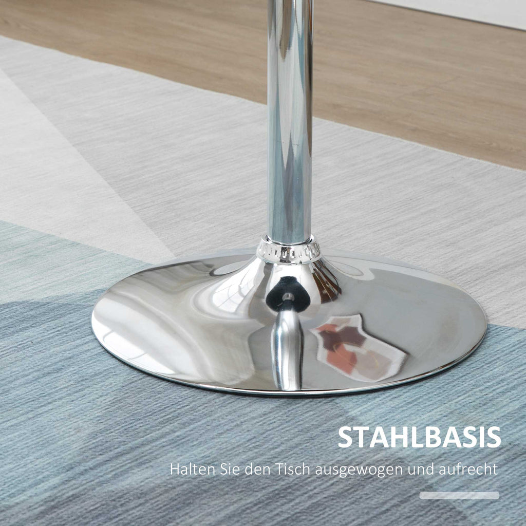 Bartisch modern rund Esstisch 360° Drehtisch höhenverstellbarer Bistrotisch Stehtisch Küchentisch Stahl Schwarz Ø61 x 70-90 cm