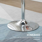 Bartisch modern rund Esstisch 360° Drehtisch höhenverstellbarer Bistrotisch Stehtisch Küchentisch Stahl Schwarz Ø61 x 70-90 cm