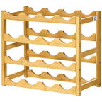 Weinregal aus Bambus f¨¹r 16 Weinflaschen, 4 Regale, 43 cm x 23,5 cm x 38?cm Natur