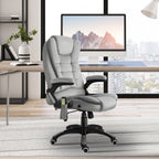  B¨¹rostuhl mit Massagefunktion Ergonomischer Chefsessel mit Heizfunktion, Liegefunktion, Wippfunktion H?henverstellbar 360¡ã Drehbar Computerstuhl mit Seitentasche, Samtoptik, Grau