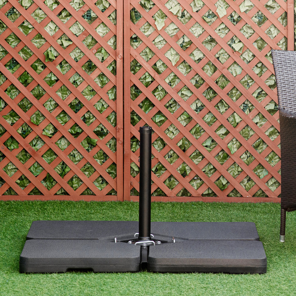 Four-Piece Plastic Cantilever Parasol Base - Black