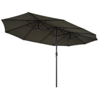 4.6m Double Garden Parasol - Grey