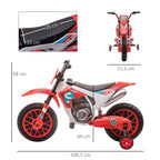 Elektro Kindermotorrad Elektromotorrad Kinder 3-8 km/h Elektro Motorrad mit 2 Stützrädern für Kinder ab 3 Jahre Rot+Weiß