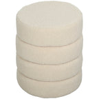 Hocker, rund, Teddyfleece, bis 120kg, ¦µ40x45H cm, Beige