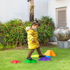  Balance Stepping Stones Kids, 6-Piece Starfish Style Non-slip Obstacle Course, Stackable Balance Blocks, Garden Sensory Toys for Toddler 3-8 Years, Indoor Outdoor, Multicoloured