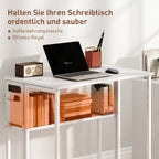 80 cm Drop Leaf Writing Work Desk - White