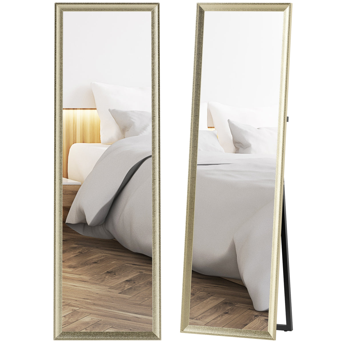 Ganzk?rperspiegel, flexibel platzierbar, 160 x 50 cm, Goldton