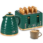2-in-1 Toaster und Wasserkocher Set, 7 Bräunungsstufen, Auftau- und Aufwärmfunktion, Grün