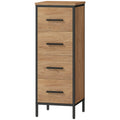 Badezimmerschrank, 4 Schubladen, kompakt, Industrie-Stil, Spanplatten, Metall