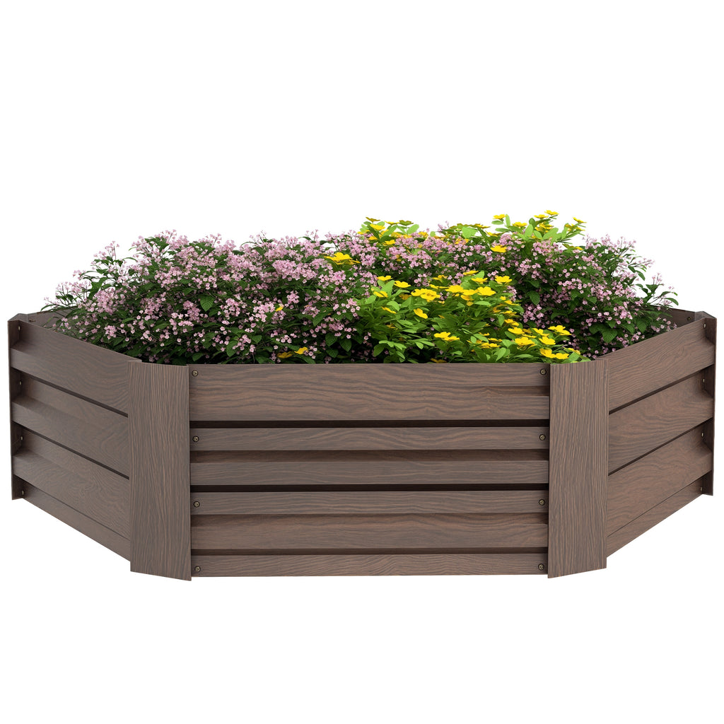 Hochbeet Gartenbeet Kr?uterbeet, wetterbest?ndig, offener Boden, 113 x 98 x30 cm, Dunkelbraun