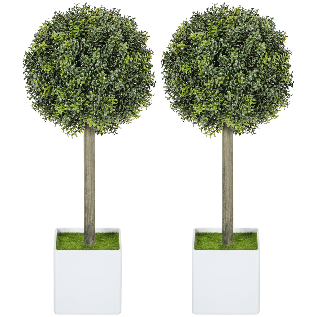 2er Set K¨¹nstliche Buchsbaum-Formschnittkugeln 45cm Kunstpflanze, Plastik K¨¹nstliche Pflanzen im Topf
