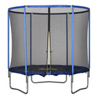 Trampolin mit Sicherheitsnetz Gartentrampolin f¨¹r Innen- und Au?enbereich Fitnesstrampolin f¨¹r Jugendliche und Erwachsene Stahl Blau+Schwarz bis 113,6 kg ?244 x 240H cm