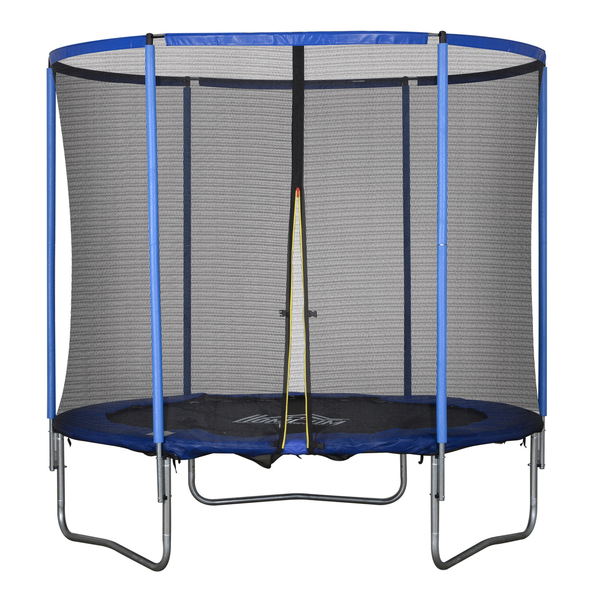 Trampolin mit Sicherheitsnetz Gartentrampolin f¨¹r Innen- und Au?enbereich Fitnesstrampolin f¨¹r Jugendliche und Erwachsene Stahl Blau+Schwarz bis 113,6 kg ?244 x 240H cm