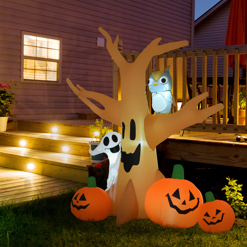 Halloween Aufblasbares Spukgespenst Luftfigur Aufleuchtend Deko 120/ 240 cm (Aufblasbarer Spukbaum)