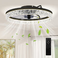 Deckenventilator mit Licht, dimmbarer LED-Deckenventilator mit Fernbedienung für Schlafzimmer und Wohnzimmer, Schwarz