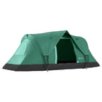 5 Man Camping Tent, Large Tunnel Tent, Water Resistant Hiking Shelter with Groundsheet and Carry Bag, Dark Green