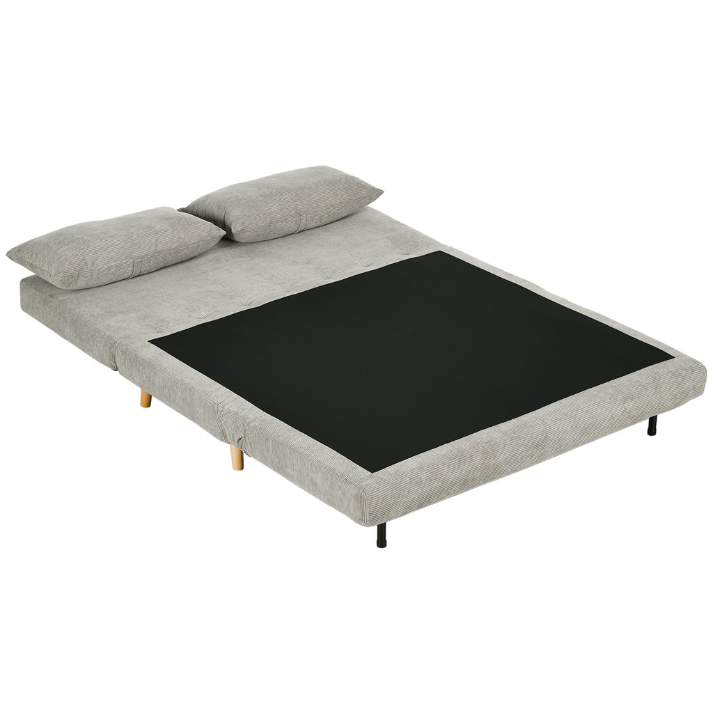 Schlafsofa, G?stebett, 3-fach verstellbare R¨¹ckenlehne, Leinenoptik, bis 120 kg, 141 x 90 x 81 cm, Grau