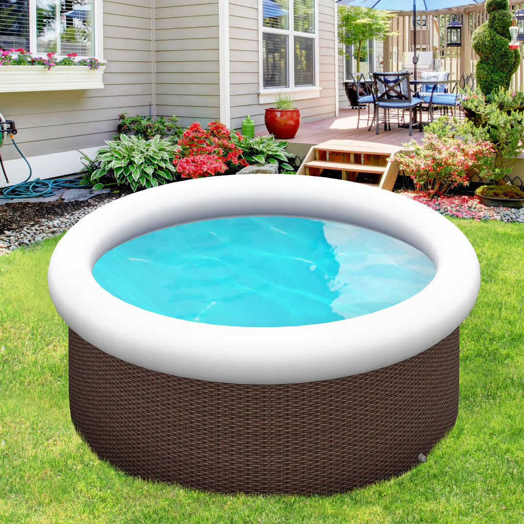 Aufblasbarer Pool, für 5 Personen, schneller Aufbau, robustes Material, braun, Ø300 x 76H cm