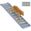 Dog Car Ramp with Anti-Slip Steps, 10-Steps Pet Stairs for Pets to Access Cars and High Beds, Grey