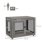 Hundebox, Welpenbox, mit Ablagefläche, wasserabweisendes Kissen, Stahlgitter, verstellbare Füße, 94x60x71,5 cm