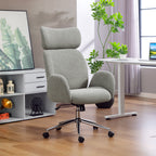 Bürostuhl mit verstellbarer Kopfstütze, ergonomischer Schreibtischstuhl, Kippfunktion, höhenverstellbar, Dunkelgrau