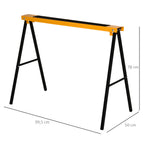 2PCS Saw Horse Twin Pack Folding Workbench Metal Trestle Stands with Non-slip EVA Surface for Sawing Work Max Load 125kg