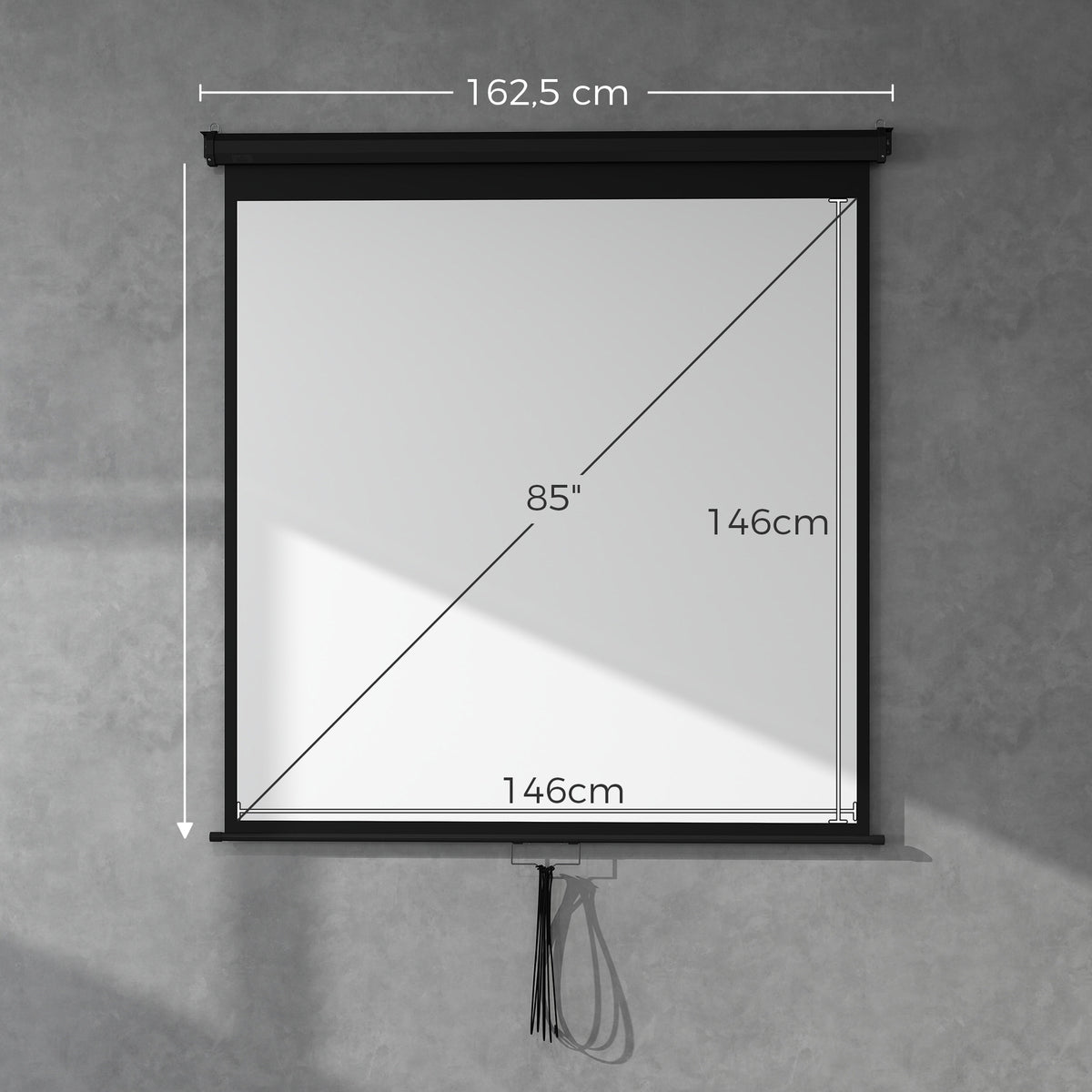 Beamer Leinwand 152 x 152 cm 85 Zoll 1:1 HD 4K Projektionsleinwand für Heimkino Büro-Präsentationen