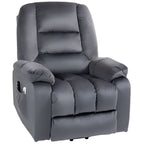 Massagesessel Aufstehhilfe Seniorensessel Relaxsessel, 8 Massagepunkte, 2 Seitentaschen, 85 cm x 94 cm x 107cm, Grau