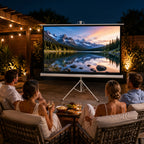 Beamer Leinwand mit Stativ 186 x 105 cm 84 Zoll 16:9 HD 4K Rollo-Leinwand