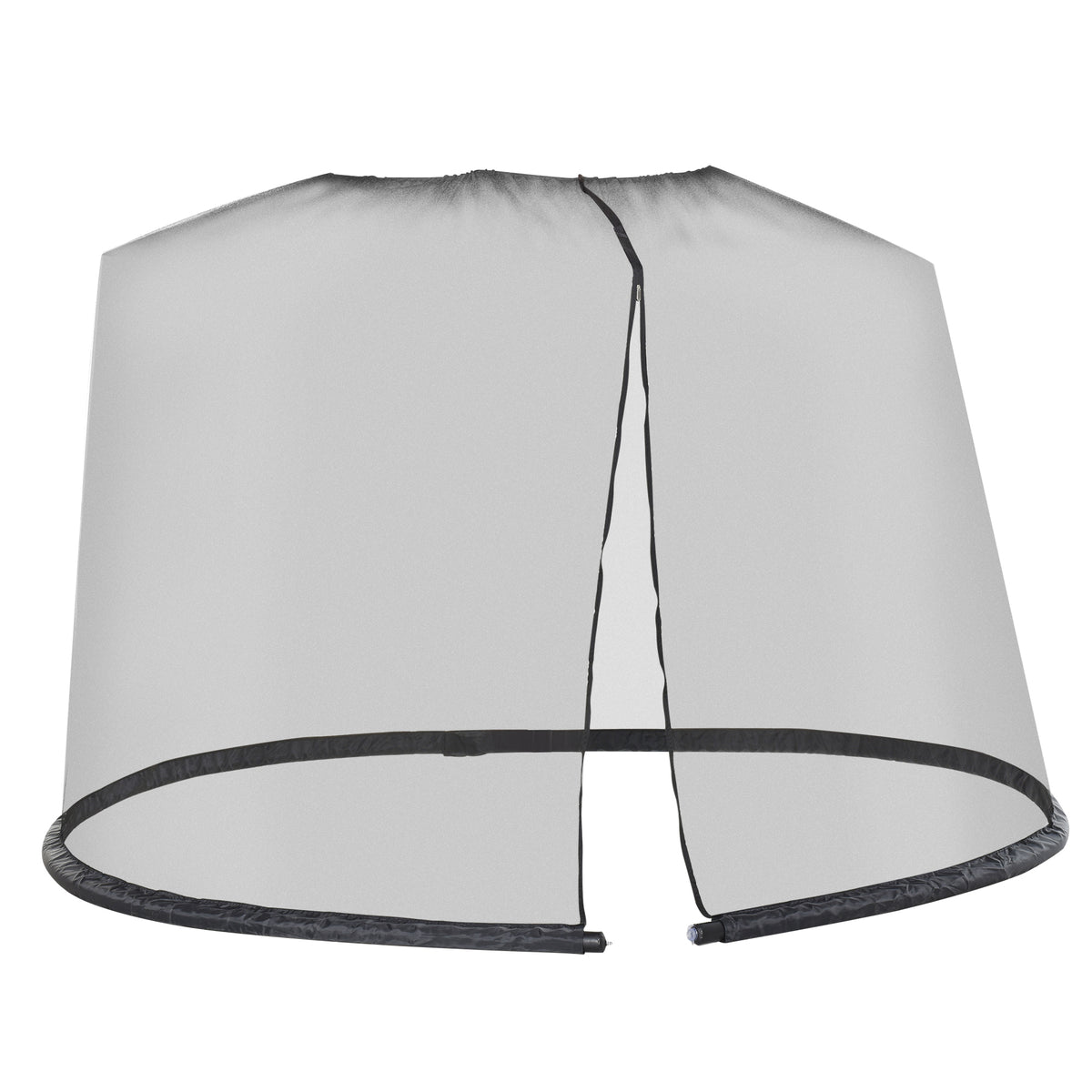 Outdoor Garden Umbrella Table Screen, 2.3 m Parasol Bug Mosquito Net Cover with Zipped Door, Patio Mosquito Netting Cover with Water Fillable Tube at Base, Black