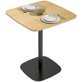 Kleiner Esstisch, 60 cm, quadratisch, MDF-Tischplatte, Stahlsockel, für Wohnzimmer, Esszimmer, Küche, Naturholz+Schwarz