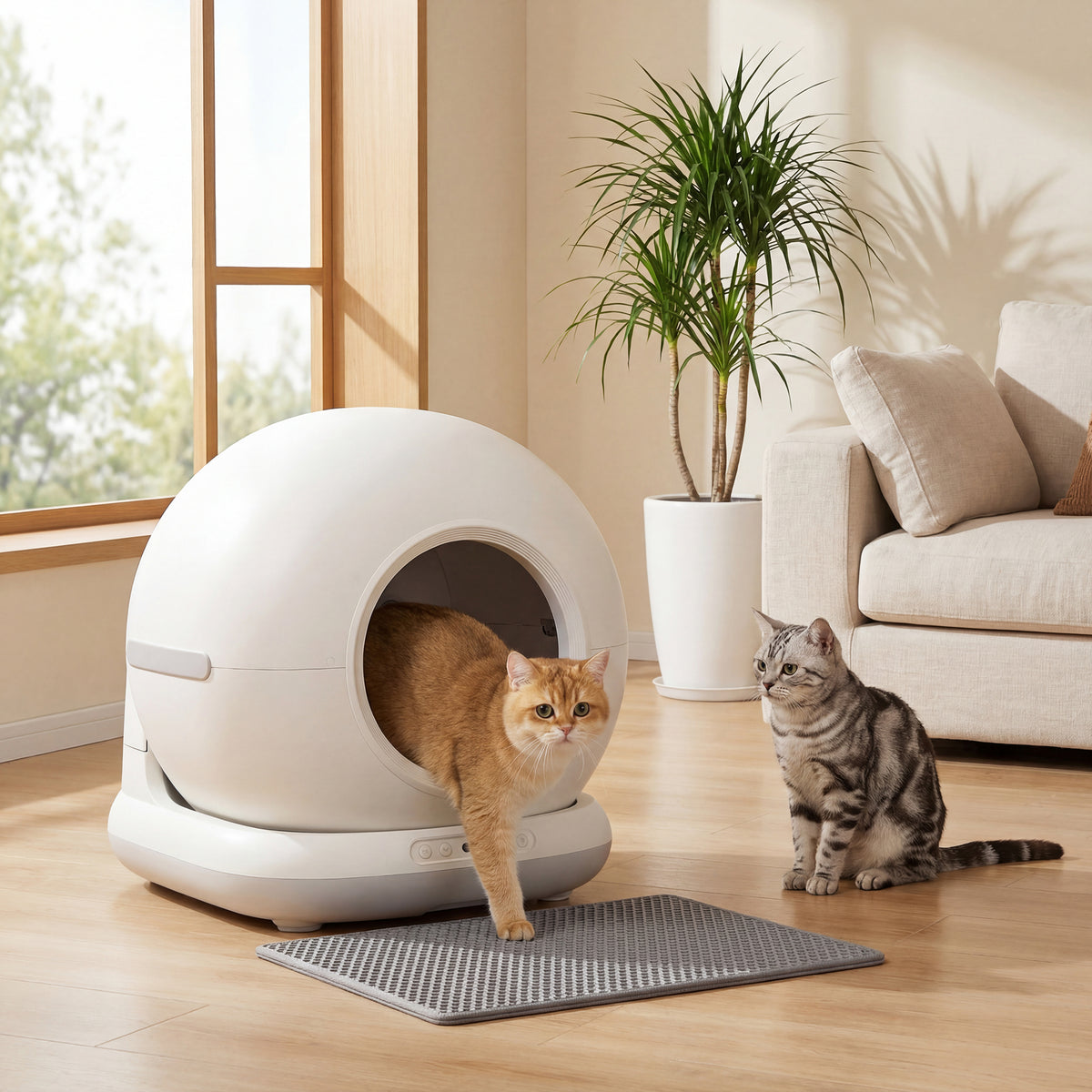 Selbstreinigende Katzentoilette, XL 72L Katzenklo Selbstreinigend mit HD-Kamera, App-Steuerung Müllbeutel, für 1-12 kg