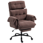 B¨¹rostuhl mit verstellbarer R¨¹ckenlehne, rollbarer Polsterstuhl, Polstersessel, h?henverstellbar, Stahl, Braun