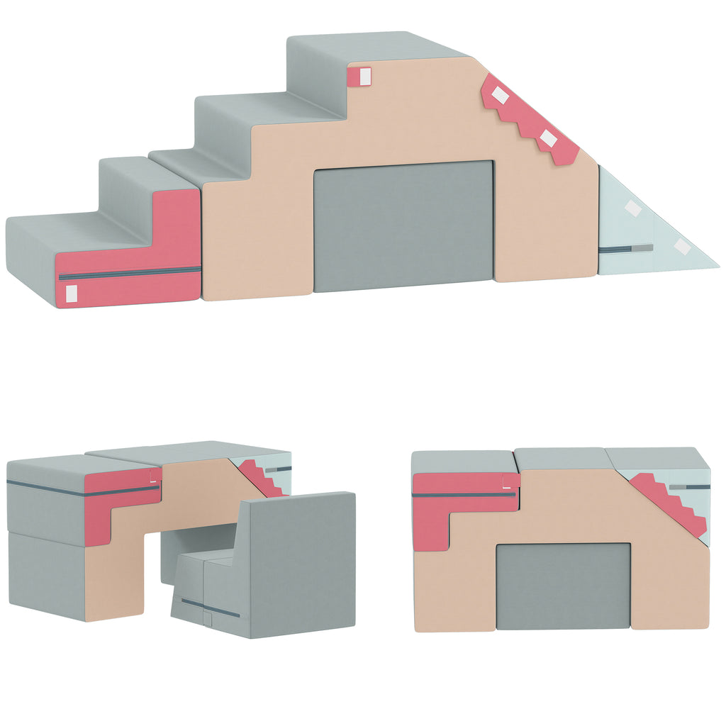 2-teiliges weiches Spielbl?cke-Set f¨¹r Kleinkinder, Kunstleder, Schaumstoff, zum Klettern, Bauen, Spielen, Bunt