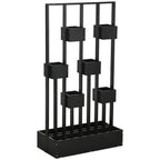 Pflanzkasten-Kombination, modulares Design, Standrahmen, Naturholz, schwarz, 90 x 45 x 170 cm