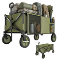 Bollerwagen, klappbar, 5 Seitentaschen, einziehbare Griff, bis 120 kg belastbar, Stahl, 108 x 55 x 93 cm, Gr¨¹n