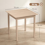 Küchentisch Esstisch Quadratischer Tisch, modernes Design, 75 cm x 75 cm x 76 cm, Naturholz
