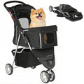 3 Wheel Pet Stroller for Small and Miniature Dogs, Black