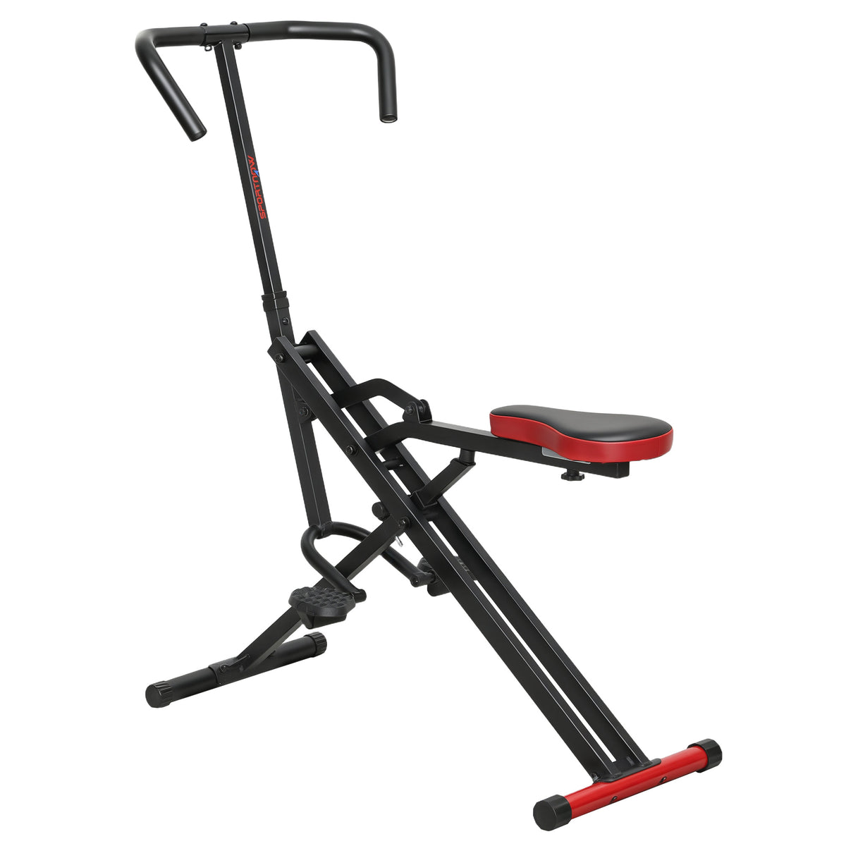 Trainingsmaschine, verstellbar, Metallrohre, Pedale, klappbar, Rot